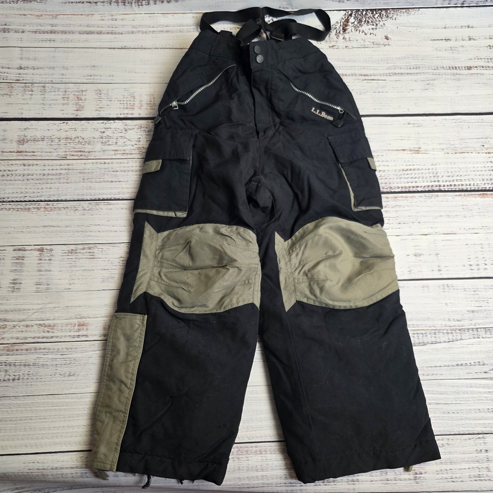 LL Bean Youth‎ Ski Snow Pants  Suspenders Boys Small Size 8 Insulated Winter